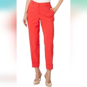 NWT Vince Camuto Tailored Pant With Large Cuff: Tulip Red: Size 12